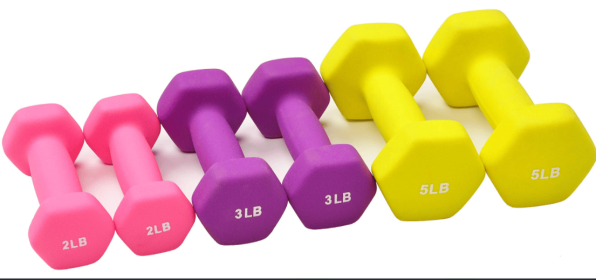 Only Supports Self Pickup  Colored Neoprene Dumbbell Set With Rack, Multiple Weight Options