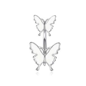 Butterfly Belly Button Rings 14G Belly Rings 316L Stainless Steel Belly Piercing Purple Cubic Zirconia Navel Ring/Navel Piercing/Belly Bar (Option: Default)