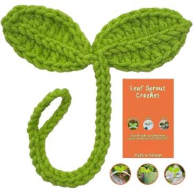 Cute Knitted Crochet Leaf Sprout - Lucky Handmade Multi-Functional Crochet Accessories, Ideal Bookmark For Bookworms, (Green) (Option: Default)