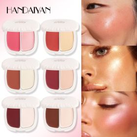 Saih-05#2-in-1 Blush & Highlighter Palette (Option: Default)