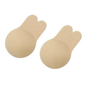(Suits For D D/E Cup)Invisible Bra Adhesive Strapless Bra Push Up Backless Sticky Bra Lift Nippleless Covers Rabbit Bra Breast Pasties (Option: Default)