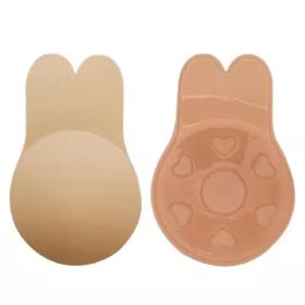 (Suits For Large Size)Invisible Bra Adhesive Strapless Bra Push Up Backless Sticky Bra Lift Nippleless Covers Rabbit Bra Breast Pasties (Option: Default)