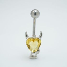Devil Yellow 1pcs Zircon Belly Button Rings For Women Elegant Navel Jewelry And Stones For Daily Wear Parties And Special Occasions (Option: Default)