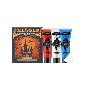 zephoco Halloween Face and Body Paint Set, 3 x 30 g with 3 Sponges (Option: 3 x 30 g with 3 Sponges)