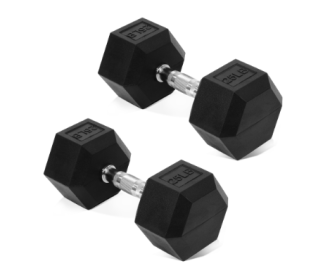 --Only Supports Self Pickup---A Set Of Hexagonal Rubber-coated Dumbbells - Non-slip Grips That Are Durable And Space-saving For Home Gym Strength (Option: 25LB Pair)