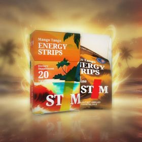 STIM Energy Strips, 50mg Caffeine, Instant Absorption, Jitter-Free Focus To Stay Awake, Convenient Energy For Driving, Work & Travel (Option: Mango)
