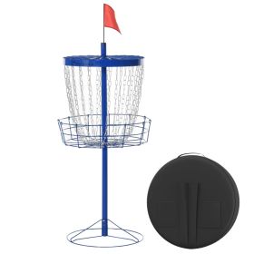Soozier Portable Disc Golf Basket Target With 24-Chain, Travel Bag, Dark Blue (Option: Deep Blue)