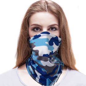 Outdoor Camouflage Desert Variety Scarf Fishing Magic Headband (Option: Blue Camouflage-24 X48CM Free Size)