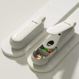 Portable Colorful 3 Spaces Medicine Case Health Care Container Case Pill Box Splitters Travel Pill Box Tiny Box Easy to Carry (Color: Pro-White-1PCS)