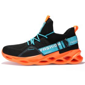 Women and Men Sneakers Breathable Running Shoes Outdoor Sport Fashion Comfortable Casual Couples Gym Mens Shoes Zapatos De Mujer (Color: G133 Black Orange, Shoe Size: 36)