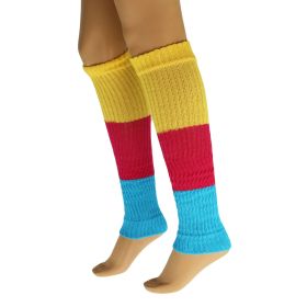 Leg Warmers for Women All Cotton Colorful Soft Knitted Leg Warmer 1 Pair (Style: Color 2)