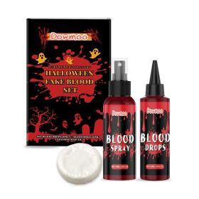 DOWMOO 3-Piece Halloween Fake Blood Makeup Set, 3 Piece Set (Option: 3 Piece Set)