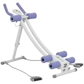 Foldable Ab Machine, Ab Workout Equipment with Adjustable Angles and Resistance Bands for Core and Stomach Exercise (Option: White, Purple-1000x460x220 mm)