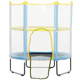 4.6FT Trampoline for Kids with Safety Enclosure Net, for 3-6 Years Old, Gifts for Boys & Girls, Light Blue (Option: Light Blue-880x400x235 mm)