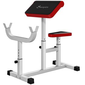 265 LBS Preacher Curl Bench for Strength Training, Adjustable Seated Arm Isolated Barbell Dumbbell Bicep Station, White (Option: White-850x605x200 mm)