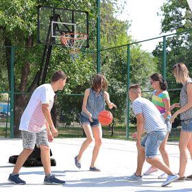 Basketball Hoop Outdoor (Option: Black, red-1170x785x250 mm)