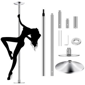 1Pc Stripper Dance Pole 45mm Spinning Static Dancing Pole With 88-108.1in Adjustable Height 551LBS Weight Capacity For Fitness Exercise Party Hom (Option: Silver)